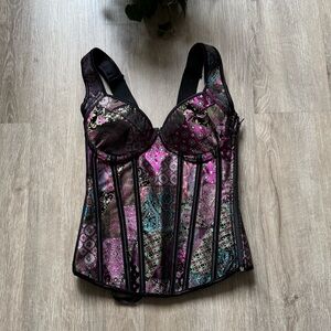 Jacquard Multicolor Corset with Straps that Laces Up size s
